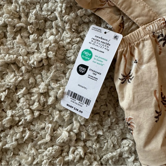 NWT Carters NB Summer Tank and Shorts Tropical Palm Trees Newborn - Picture 3 of 3